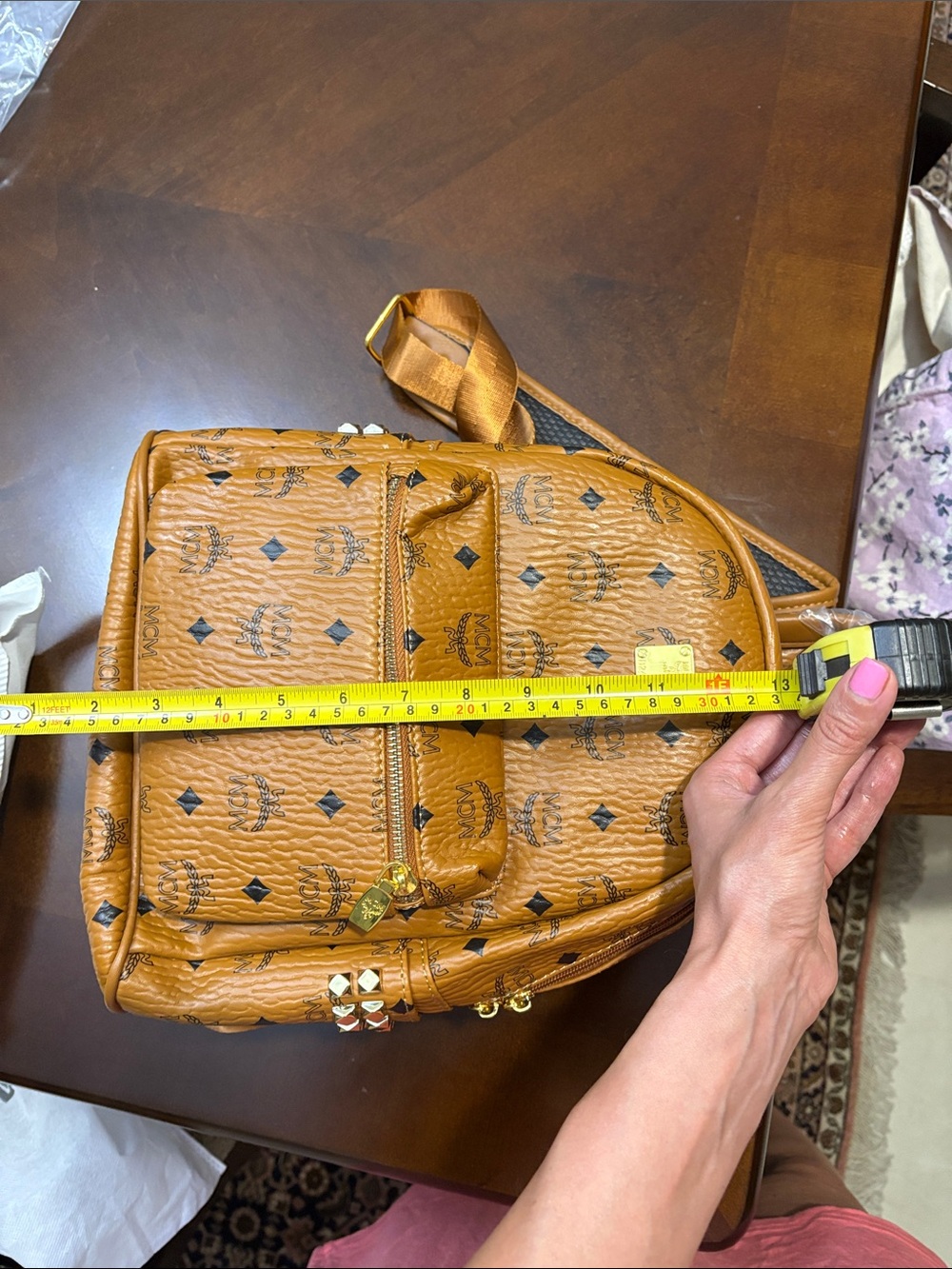 BRAND NEW! Inspired MCM Cognac Visetos Mini Backpack - Cognac - Picture 6 of 8